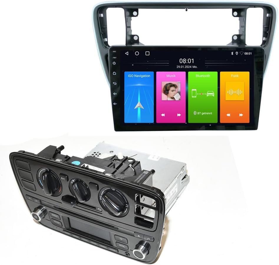Autoradio – Navigatiesysteem – Multimedia Speler – Inbouwradio – Auto Dashboard Unit – 9 Inch HD Touchscreen – Draadloze Carplay & Android Auto – Achteruitrijcamera Met Nachtzicht