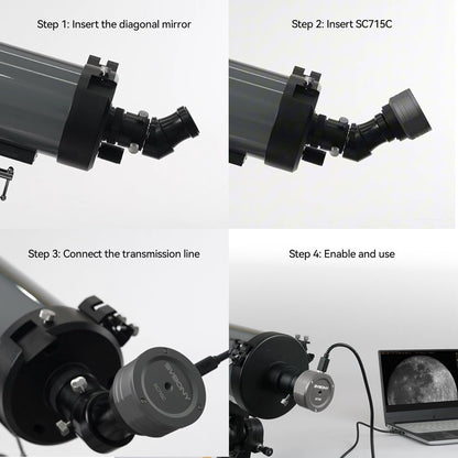 Svbony SC715C Telescope Camera with 1.45μm Pixel Size, Electronic Eyepiece CMOS USB3.0, IMX715 Planetary Cameras with DDR3 512M and ST4 Port, for Planetary Photography, Imaging with Microscopes - QUORE