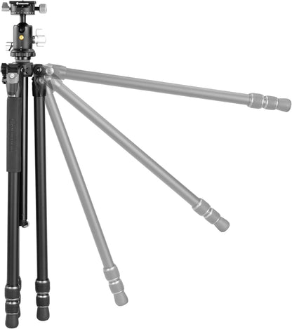 Statief – Camerastatief – Fotostatief – Tripod – Driepoot – 3-Delig Aluminium – 15 Kg Draagvermogen, Dubbele As Kogelkop
