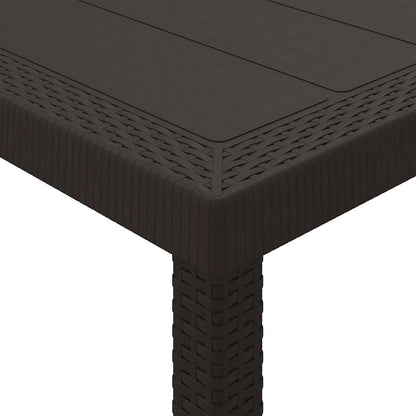 Gecheer 5-Piece Garden Dining Set with Cushion, Brown Poly Rattan, Outdoor Dining Group, Weatherproof Seating Group, Dining Table, Chairs for Patio, Garden, Balcony, 3378539 - QUORE