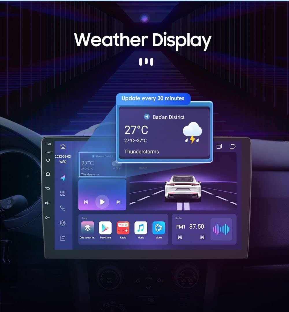 Android 12 Autoradio voor Ford Focus Exi AT 2004-2011, 4+32GB Bluetooth Auto Stereo GPS Navigatie met 9 Inch QLED Touchscreen Ondersteuning Carplay Weer Stuurbediening DSP RDS USB