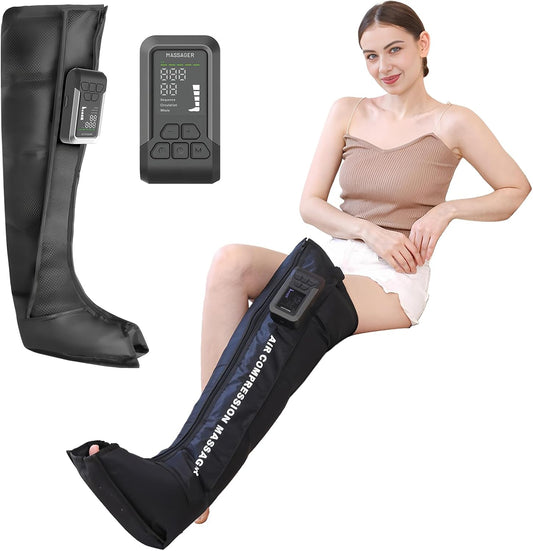 Mono Draadloze recovery Boot, enkele compressielaarzen voor spierregeneratie en doorbloeding, drukgolftherapie (sport/regeneratie/lymfedrainage) (XL beenomtrek < 70 cm)