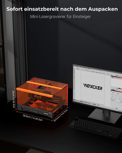 Lasergraveermachine, L2 Flex 10W met behuizing Bijgevoegde lasergraveermachine, graveren en snijden van hout, gecoat metaal, glas Geschikt voor beginners (klasse 1, 10000 mW)