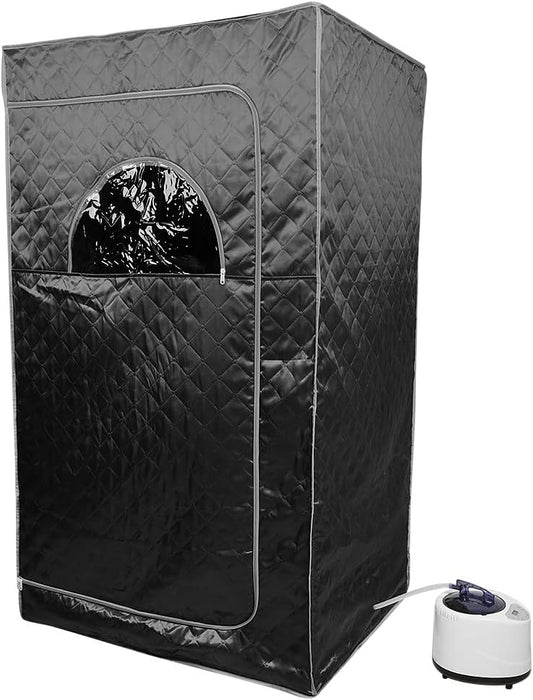 Draagbare Stoomsauna – Mini Sauna – Mobiele Sauna – Home Spa Sauna – Gezonde Sauna – Inklapbaar Design – 1000W Stoomgenerator met Timerfunctie (Zwart, 100 x 80 x 170 cm) - QUORE