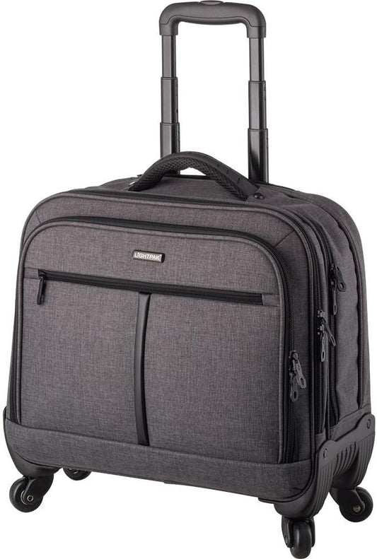 46133 Phoenix Business Laptop Trolley met 4 soepel lopende wielen, vergrendelbaar trolleysysteem, zakelijke koffer, laptopvak voor notebooks tot 17 inch, grijs, koffer 43,5 x 44,5 x 21 cm,