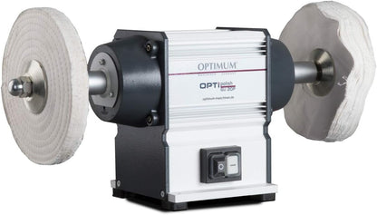 Optimum polijstmachine OPTIpolish GU 20P (voor metaal, onderhoudsvrije motor 0,6 kW, 2 x polijstschijven), 3101540