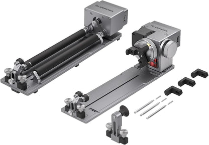 ATOMSTACK R8 Pro Laser Rotatie met spanklem en rollen, klauwschijvenwals voor onregelmatige, bolvormige en cilindrische objecten, voor P1 A5 A10 A20 A30 A40 Pro alle lasergraveerders