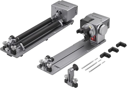 ATOMSTACK R8 Pro Laser Rotatie met spanklem en rollen, klauwschijvenwals voor onregelmatige, bolvormige en cilindrische objecten, voor P1 A5 A10 A20 A30 A40 Pro alle lasergraveerders