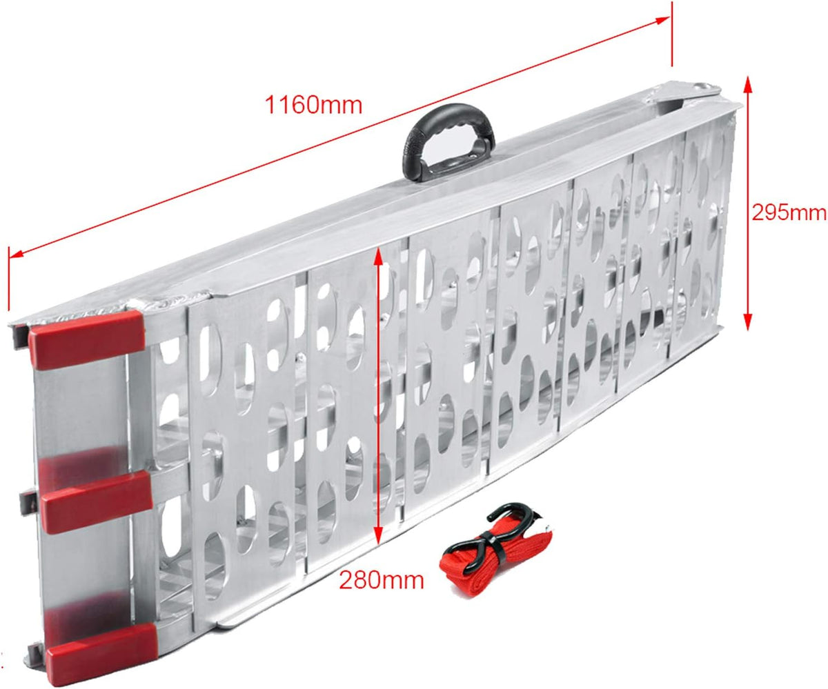 Oprijplaat aluminium opvouwbaar – 226 cm 340 kg – motoroprijplaat oprijsteun oprijplank