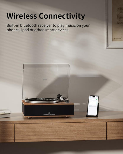 Platenspeler – Draaitafel – Vinylspeler – Bluetooth Platenspeler – Hifi Platenspeler – Met Geïntegreerde Luidsprekers – 33/45 Rpm En Ingebouwde Phono-Voorversterker