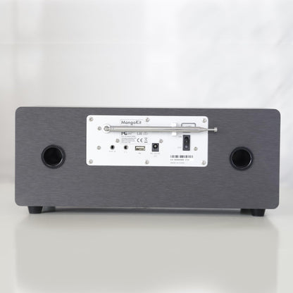 MS4+ CD-speler DAB-radio hifi-systeem I Bluetooth I krachtig stereosysteem I digitale radio DAB+I Akoestische houten kast ICD-speler met luidsprekers I40 presets, hoofdtelefoonaansluiting I