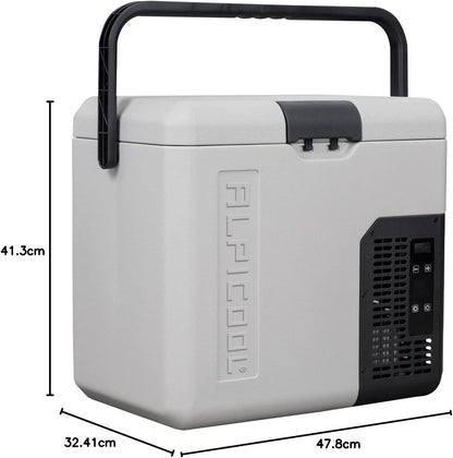 Alpicool P18 18L Mini koelkast compressor Auto Koelkast, draagbare elektrische Autokoelkast 12/24V DC en 100-240V AC voor auto, vrachtwagen, camping met stopcontact en USB-poort