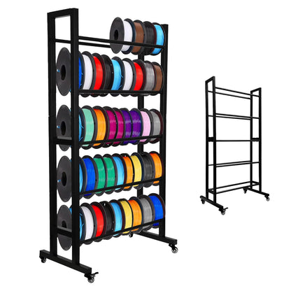 Filamenthouder 3D-printer – Filamentrek – Spoelhouder – Opbergrek – Filament Organizer – 5 Niveaus Metalen Rek – Draagvermogen 45 kg Per Niveau – Voor 40 Spoelen Tot 1 Kg