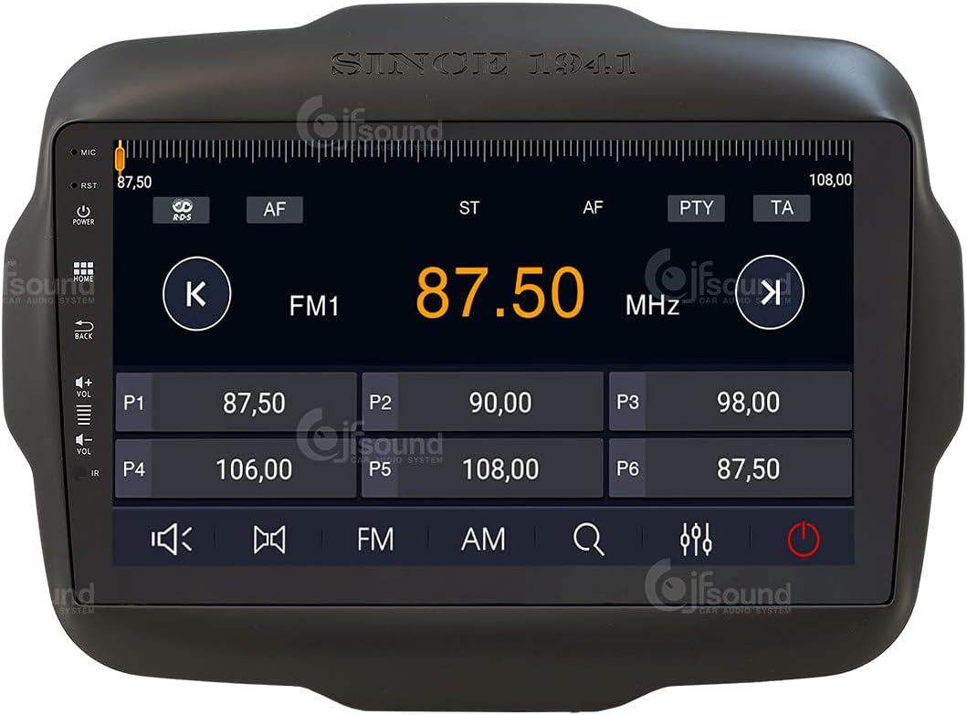 Specifieke autoradio voor Jeep Renegade Android GPS Bluetooth WiFi USB DAB+ Touchscreen 9" 8core Carplay AndroidAuto