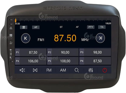 Specifieke autoradio voor Jeep Renegade Android GPS Bluetooth WiFi USB DAB+ Touchscreen 9" 8core Carplay AndroidAuto