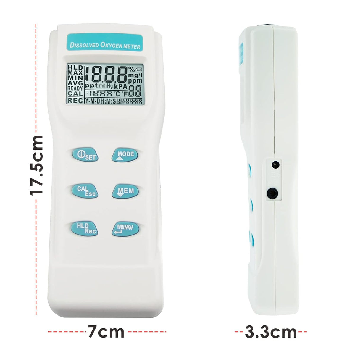 Opgeloste Zuurstof Meter DO Temperatuur Tester Waterkwaliteit Monitor met Zuurstofelektrode voor Aquarium, Zoetwater, Laboratorium, Aquacultuur, etc.