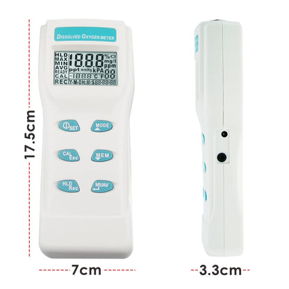 Opgeloste Zuurstof Meter DO Temperatuur Tester Waterkwaliteit Monitor met Zuurstofelektrode voor Aquarium, Zoetwater, Laboratorium, Aquacultuur, etc.