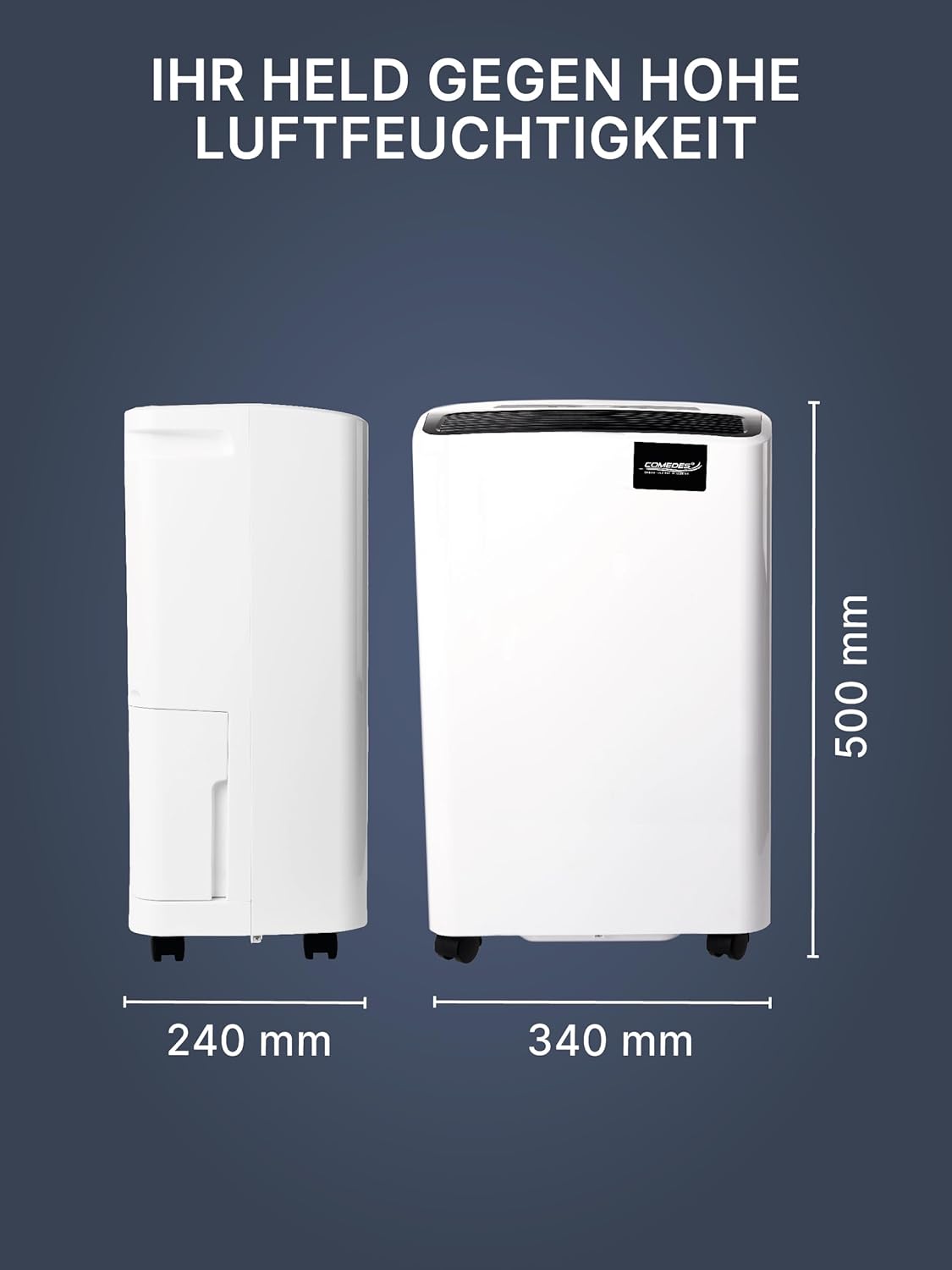 Comedes Demecto 70 Luchtontvochtiger bouwdroger (max. 75 liter/24 uur; geschikt voor ruimtes en kelders tot 240 m²/550 m³