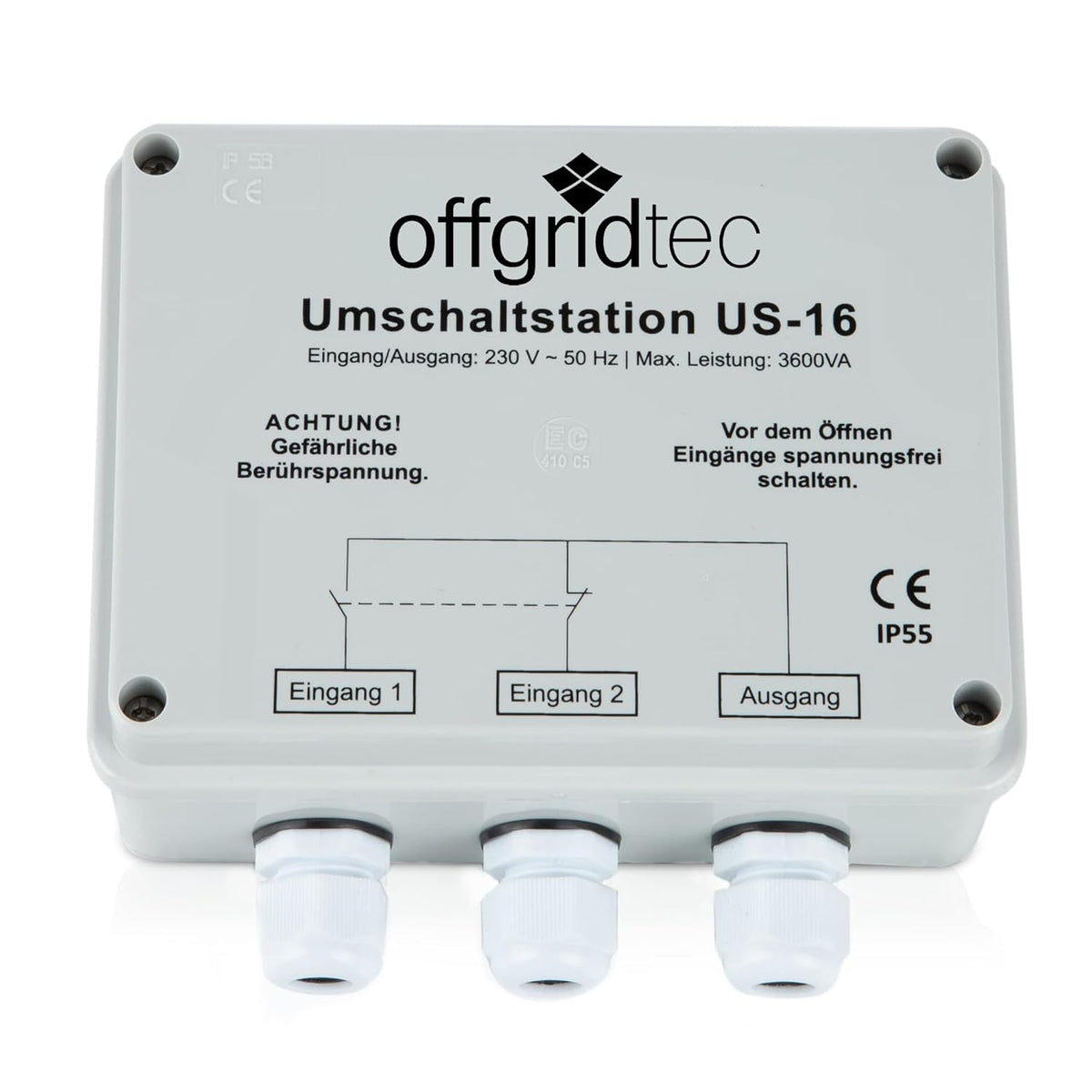Offgridtec 010711 Omschakelstation voor netprioriteitschakeling USV werking US-16 230V 16A 3600W