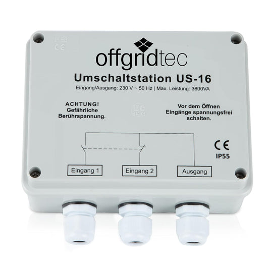 Offgridtec 010711 Omschakelstation voor netprioriteitschakeling USV werking US-16 230V 16A 3600W