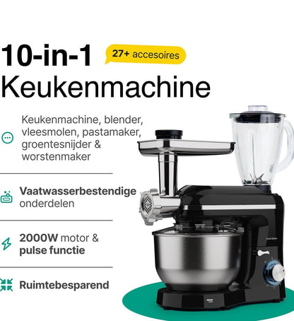 Keukenmachine – Food Processor – Keukenmixer – Blender – Mixer – 2000W Motor – 6,2L RVS Mengkom