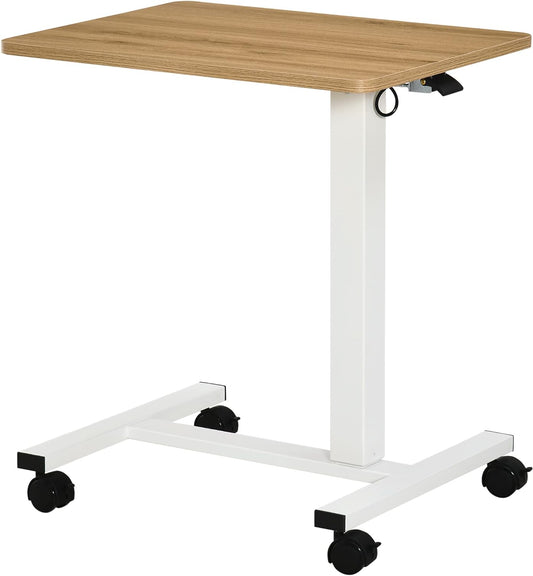 Mobiele Bureautafel – Laptoptafel – Staande Desk – Bijzettafel – Werktafel – Verstelbaar in Hoogte 70-110 cm – Met Wielen en Ruimtebesparend C-Vormig Design