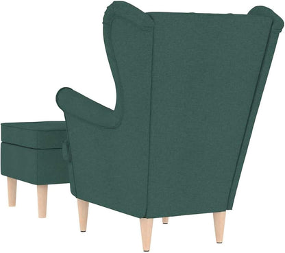 Gecheer 3307994 Armchair with Footstool, Dark Green Fabric Reclining Chair, TV Chair, Sleeping Chair for Living Room, Cinema Evening, Seniors