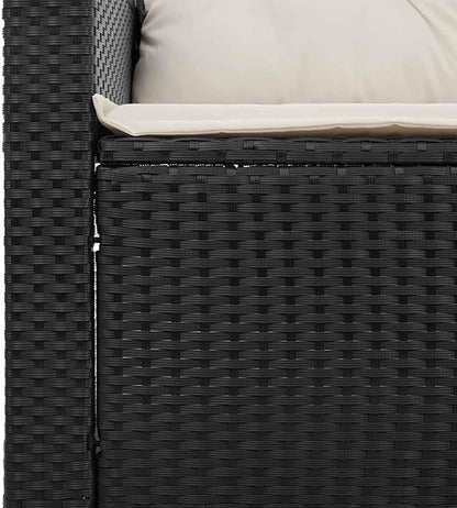 vidaXL 3-Piece Lounge Set with Cushions Poly Rattan Black Garden Set Garden Furniture Patio Set Garden Furniture Lounge Sofa Lounge Set Garden - QUORE