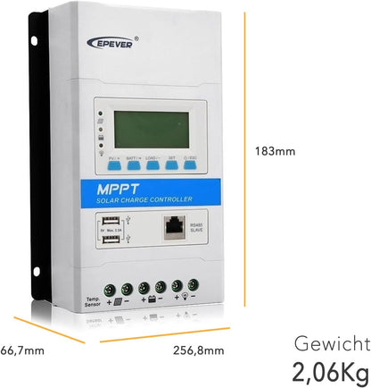 EPEVER® Triron4215N MPPT Solar laadregelaar 40A, automatische detectie 12/24V, max. PV 150V