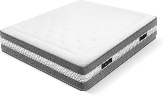 WIN REST Matras 160 x 200 cm, visco-elastisch en dubbelzijdig, model Allen, 29 cm hoogte, Cloudfoam-kern met gemiddelde sterkte, stretchstof, hypoallergeen, gemaakt in Spanje