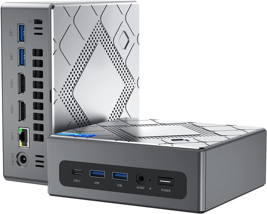 NiPoGi CK10 Mini PC W-11 Pro Ιntel Core i5-12600H (12C/16T, tot 4,50 GHz), 16GB DDR4 512GB M.2 NVMe SSD Mini Desktop Computer voor Office, WiFi 6, Ιntel Iris Xe-graphics, 2x HDMI+VGA, 4K
