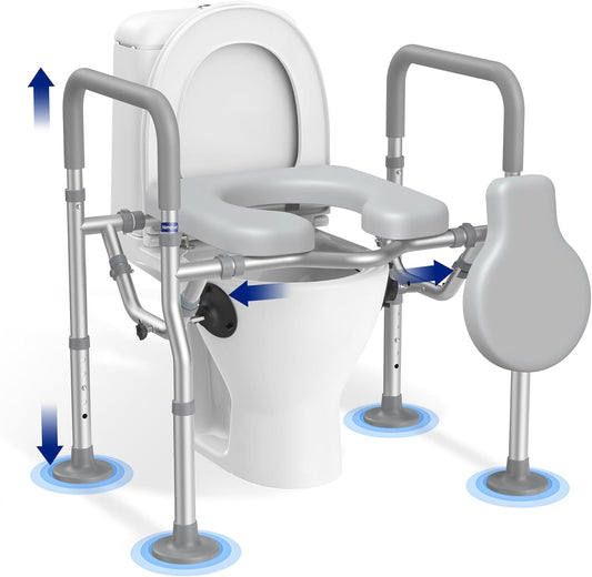 T1 Toiletbril voor senioren, toiletverhoging voor ouderen, toiletbril voor gehandicapten, comfortabel toilet voor senioren, in hoogte en breedte verstelbaar, capaciteit van 160 kg