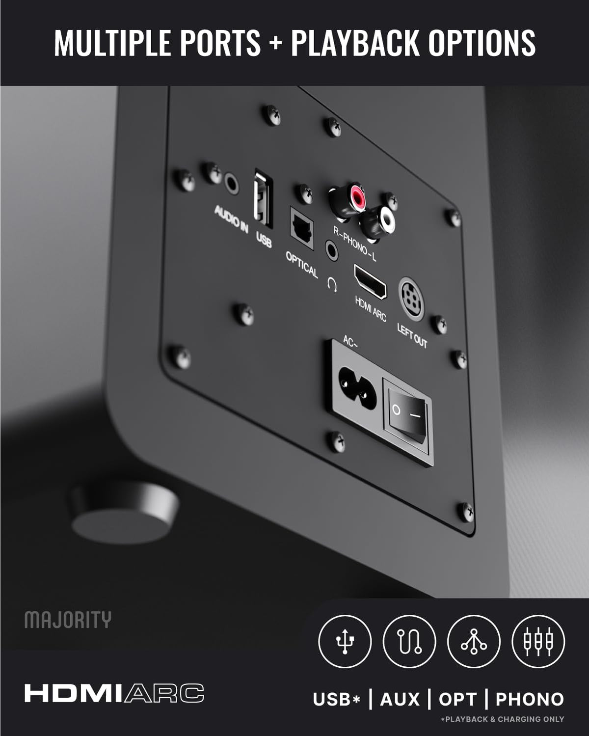 Luidsprekerboxen – Actieve Luidsprekers – Pc-Luidsprekers – Plankluidsprekers – Bluetooth Luidsprekers – Zwart – 100 W Vermogen – HDMI ARC
