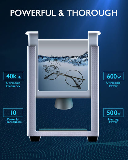 CREWORKS 30L Ultrasonic Cleaner with Heater and Timer, 600W Stainless Steel Ultrasonic Cleaner, Professional Ultrasonic Cleaner with Rotary Knobs for Laboratory Tools Car Parts More