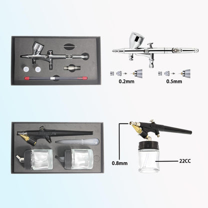 ABEST Airbrush Compressorkit: luchtslang, airbrush-houder, minifilter, double action-mechanisme voor nail art, tijdelijke tatoeages, hobby-1 schildergereedschap