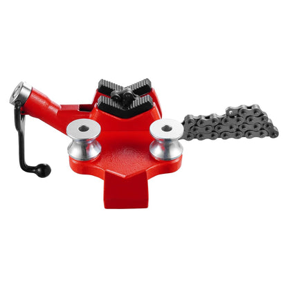 VEVOR Heavy-Duty Pipe Chain Vise, 1/8"-5" Pipe Capacity, 26" Robust Chain & Cast Iron Base, Hitch Mount Vise Plate Holder with Adjustable Height - Fits 2" x 2" Receiver