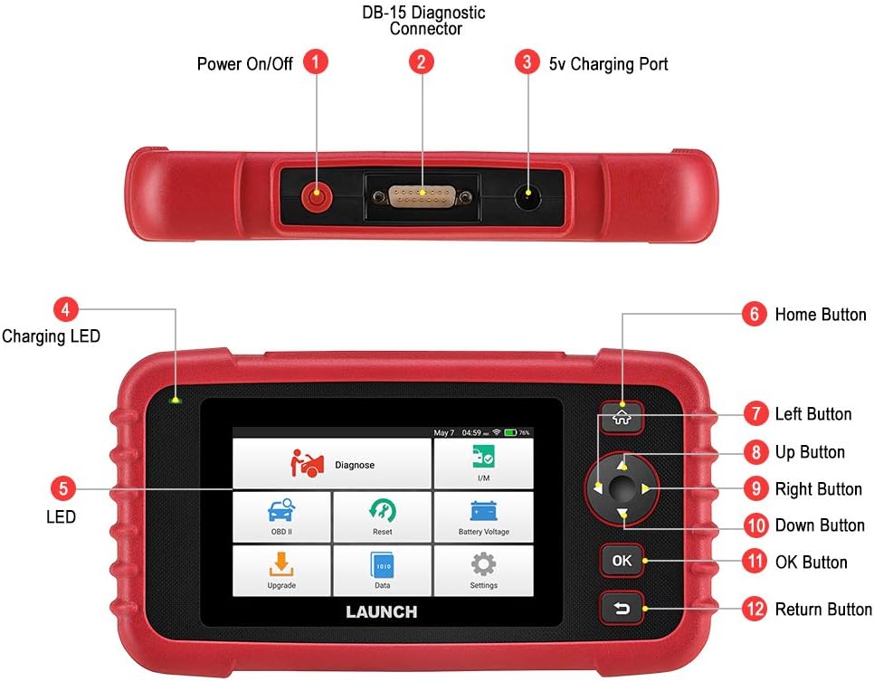 LAUNCH CRP129X OBD2 Diagnose Android, 4 systeemdiagnoses met olie-reset, EPB/SAS/TPMS en gasaanname, AutoVIN voor kleine winkels en doe-het-zelvers (upgrade van CRP129)