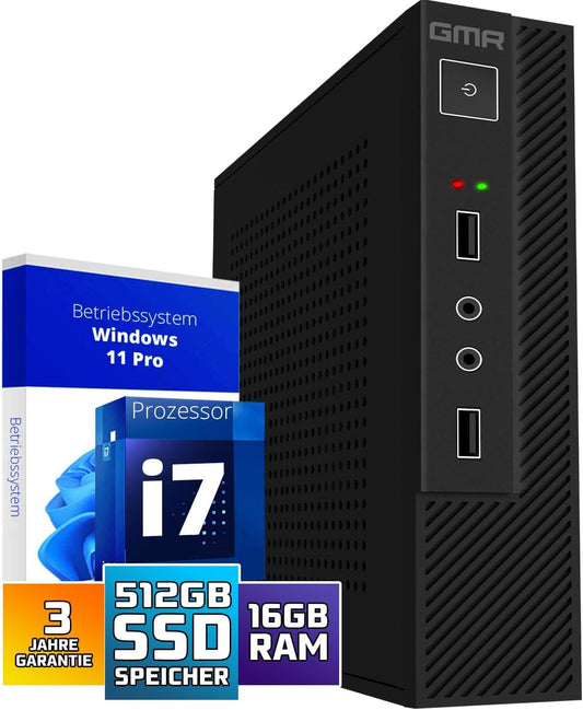 Intel Office PC Compleet met toetsenbord en muis, Intel i7, 32 GB RAM, 1000 GB SSD, DVD-brander, kaartlezer, WiFi 600 en Bluetooth 5, USB3, Windows 11 Pro