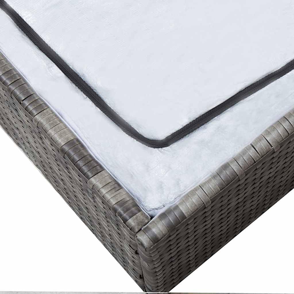 vidaXL Lounge Set with Cushions 2-piece Garden Set Furniture Set Garden Garden Furniture Set Lounge Furniture Set Lounge Furniture Lounger Furniture Poly Rattan Grey - QUORE