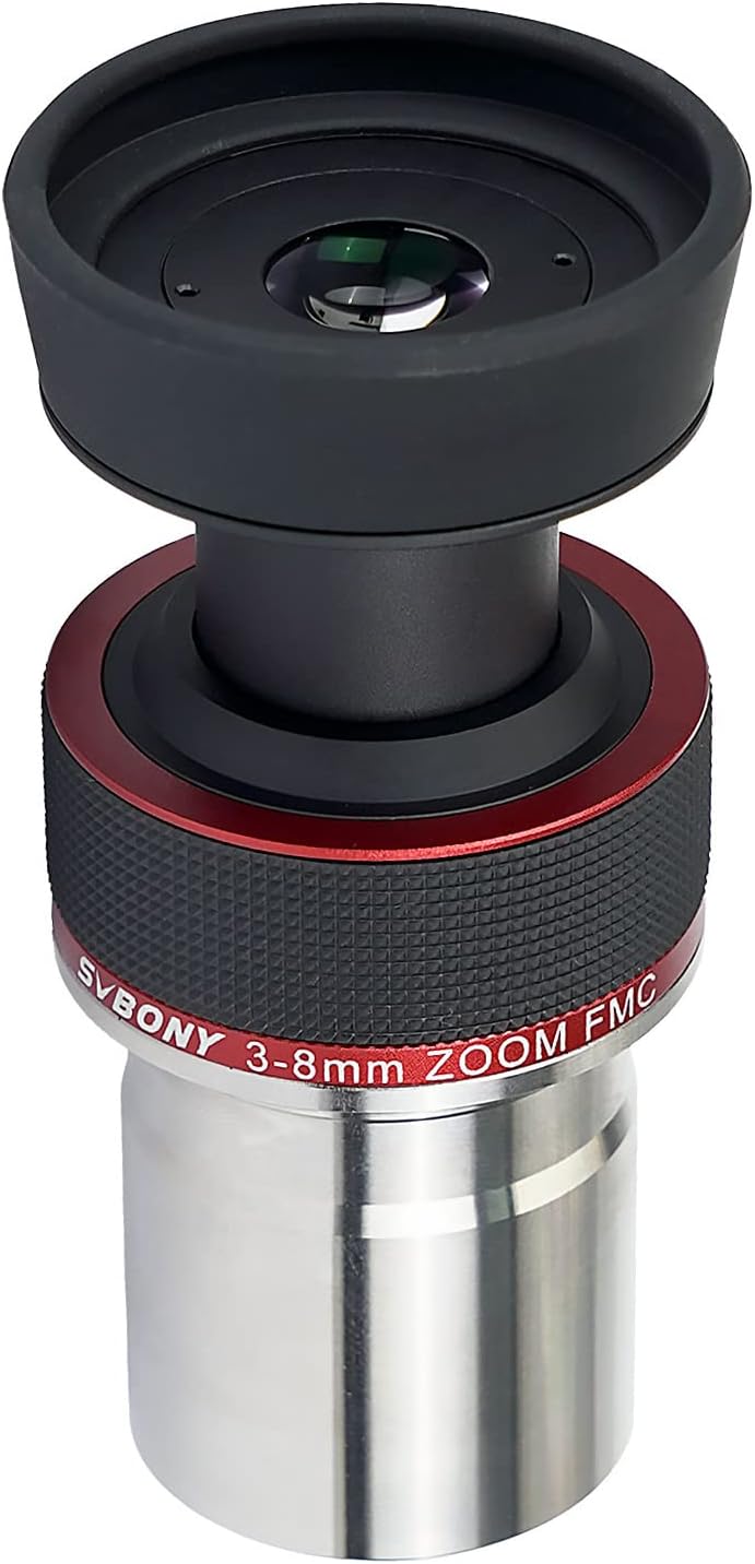 Svbony SV215 Planetaire Zoom Telescoop Oculair 3-8mm, 1.25inch Parfocale 56 Graden Constante AFOV, voor Korte Focus Telescoop OTA Hoge Vergroting Lunar Planetaire Observaties