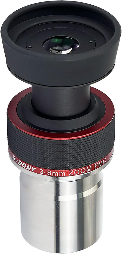 Svbony SV215 Planetaire Zoom Telescoop Oculair 3-8mm, 1.25inch Parfocale 56 Graden Constante AFOV, voor Korte Focus Telescoop OTA Hoge Vergroting Lunar Planetaire Observaties