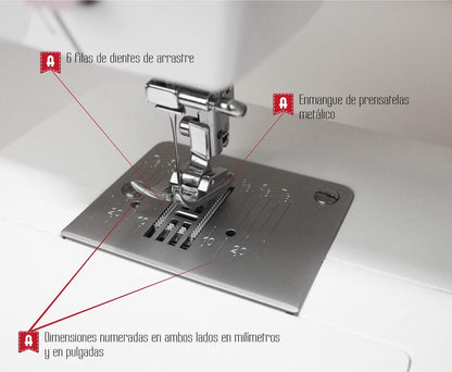 Naaimachine Wit 30 x 19 x 37 cm – Stikmachine – Naaiapparaat – Huishoudnaaimachine – Hobbynaaimachine – 18 Steekprogramma's – 4-Staps Knoopsgat