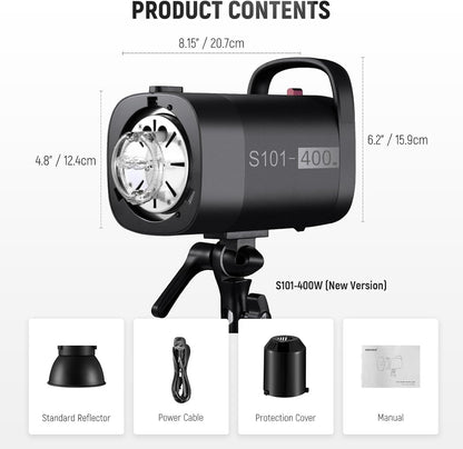 Studio Monolichtset 2-Delig – Studioflitser – Flitserset – Lichtset – Monolicht – 800W Totaal Vermogen – 5600K Daglichtkleur