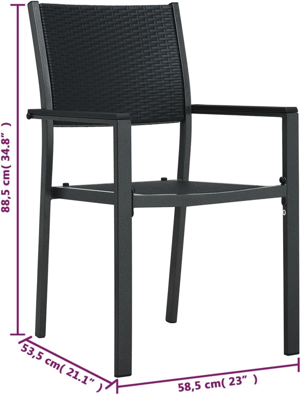 Gecheer Garden Chairs Garden Chairs Garden Chair Patio Seat Furniture Camping Chair Garden Chair Garden Chair Patio Chair 4 Pieces Black Plastic Rattan Look - QUORE