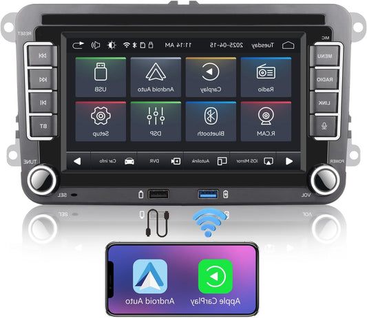 Fast Boot Linux Autoradio – Auto Stereo – Multimedia Systeem – Navigatie Radio – Draadloze CarPlay – Snelle Opstarttijd – 100W DSP Geluidsversterker
