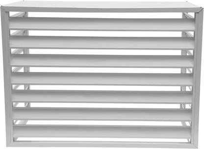 Air Conditioning Cover, Aluminium, Weatherproof, AC Outdoor Unit, Cover with Ventilation Slats, Freestanding Protection Fence for Garden, Balcony and Patio, 110 x 60 x 80 cm (White) - QUORE