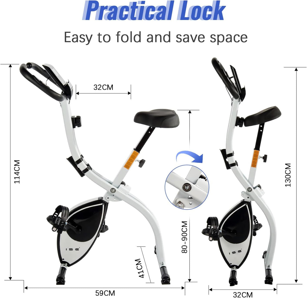 Hometrainer – Fitnessfiets – Trainingsfiets – Indoor Bike – Fietsapparaat – Inklapbaar Ontwerp – 8 Verstelbare Magnetische Weerstanden – LCD Display Met Hartslagmeter