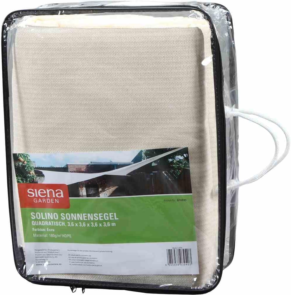 Siena Garden Solino Set 3,6m vierkant ecru + accessoires