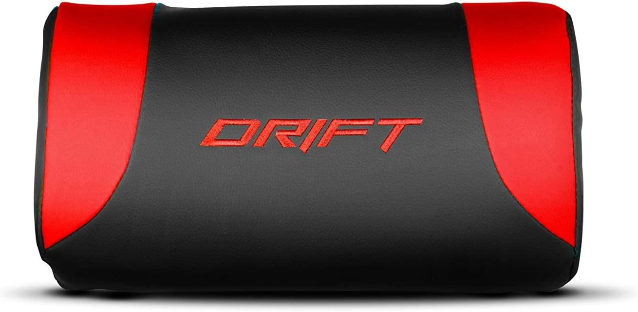 DRIFT GAMING Chair DR50 -DR50BR- Gamestoel, professioneel, in hoogte verstelbaar, tuimelstoel, gevoerde armleuningen, kunstleer, 67 x 122-131 x 67 cm, rood/zwart