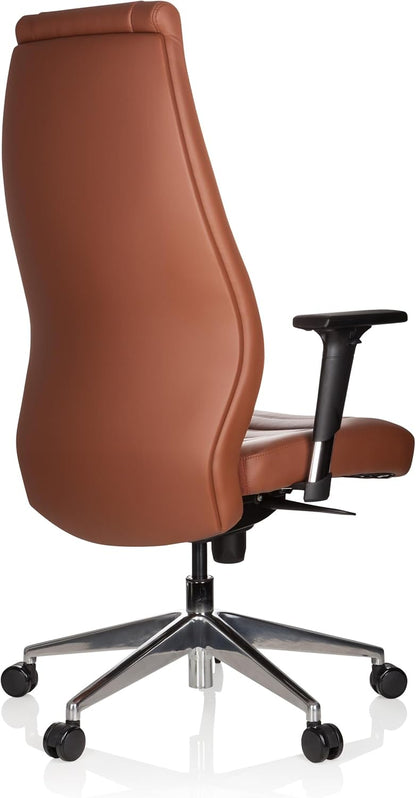 hjh OFFICE 600989 XXL directiestoel Vitoro kunstleer bruin bureaustoel met hoge rugleuning